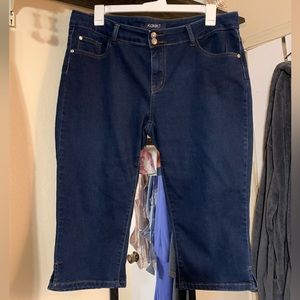 Karen T denim capris. Size plus 20